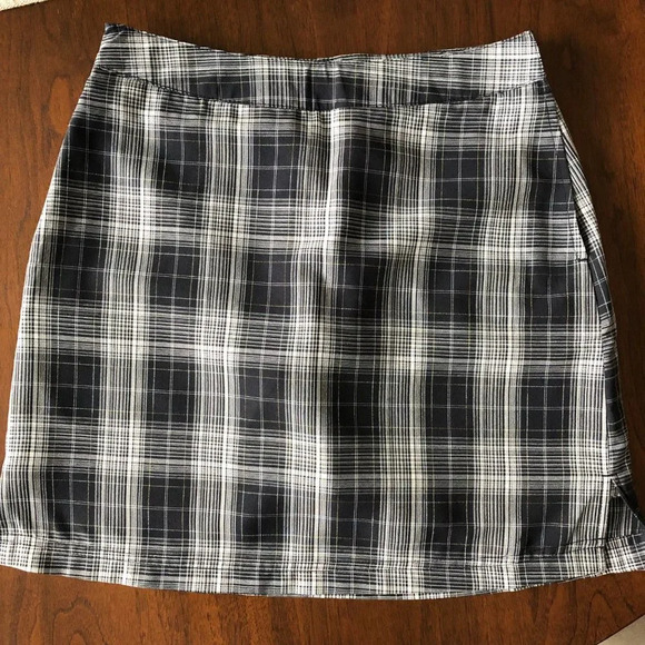 Vuarnet Sport Athletic Plaid Polyester Golf Skirt/Skort Navy + White Sz 2 NWOT - Picture 13 of 13